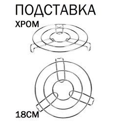 Подставка под горячее КНР хромированная, 18 см h 2,5 см "Круг" на ножках, s 4 мм