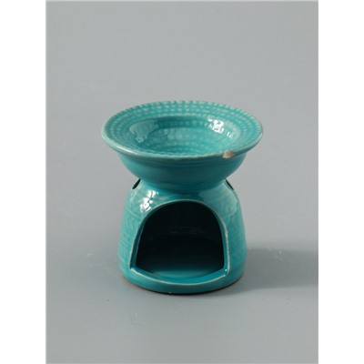 УЦЕНКА Аромалампа керамика "Геометрические узоры" нежно-голубая 7,5х7,5х6,5 см