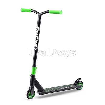 Самокат-снегокат трюковой в коробке (зелёный)