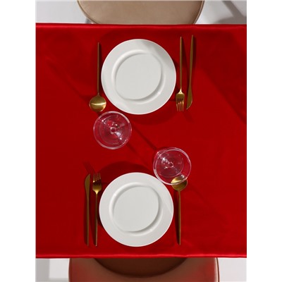 Скатерть «Доляна», однотонная, 140×100 см, красная, 140 г/м², 100% п/э