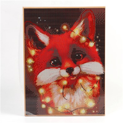 Алмазная мозаика с полным заполнением на холсте с подрамником «Лисенок», 30×40 см