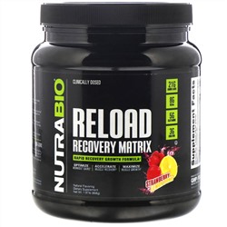 NutraBio Labs, Reload, матрица для восстановления, клубника и лимон, 868 г (1,91 фунта)