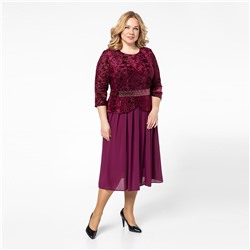 Платье, бархат, бордовый