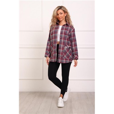 1094 Рубашка женская теплая (Бордовый)