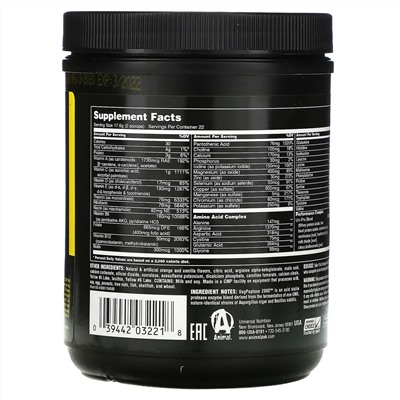 Universal Nutrition, Animal Pak, порошок для тренировок со вкусом апельсина, 388 г
