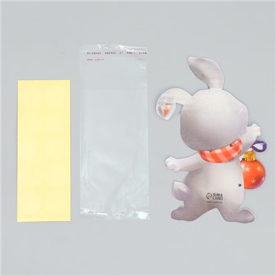 Пакет под сладости новогодний «Зайка», 11×6 см