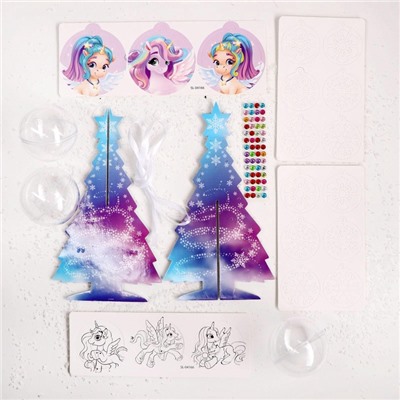 Новогодняя ёлочка с украшениями «Единорог»