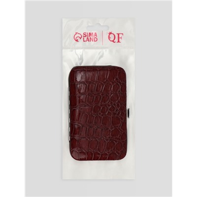 Набор маникюрный «Рептилия», 6 предметов, в футляре, коричневый