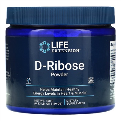 Life Extension, D-рибоза в порошке, 150 г (5,29 унции)