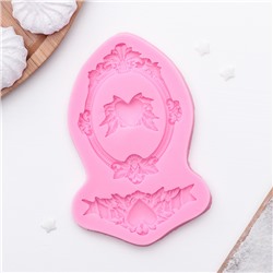 Молд для заливки «Сердца, рамка, лепнина», силикон, 12.5×8.2×1.1 см, МИКС