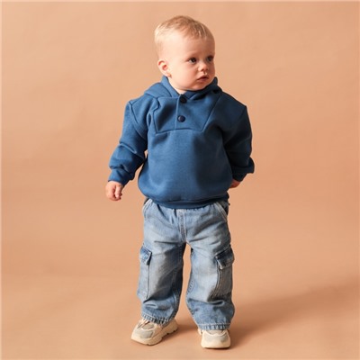 Толстовка детская «Крошка Я» Blueberry, рост 62-68 см, синяя