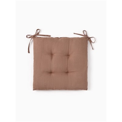 Подушка на стул «Этель» Woody, 42×42 см, коричневая