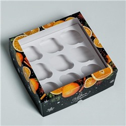 Коробка для капкейков «С Новым годом» 25×25×10 см