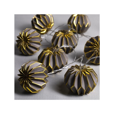 Гирлянда «Нить» 2 м с насадками «Серый фонарик», IP20, прозрачная нить, 10 LED, батарейки AAх2 (нет в комплекте), свечение тёплое белое