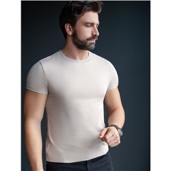 Футболка slim fit из премиального хлопка с эффектом меланж