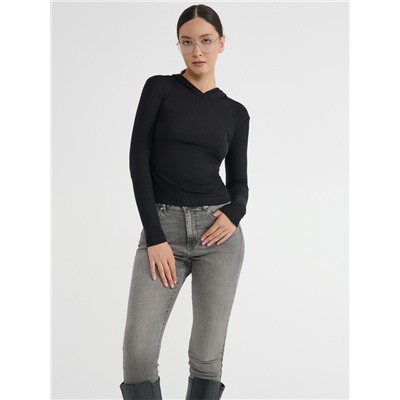 Джемперы CONTE Джемпер в рубчик с капюшоном LD 2959