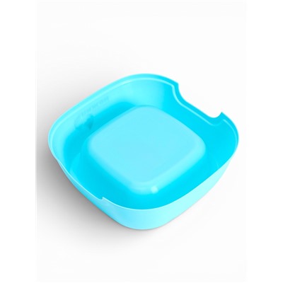 Миска, 700 мл, квадратная, пластик, голубая