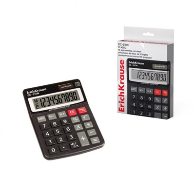 Калькулятор 10 разрядов 100х131 мм DC-310N "Классика" 50310 черный ErichKrause
