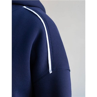 Худи среднего объема из эластичного футера трехнитики c начесом