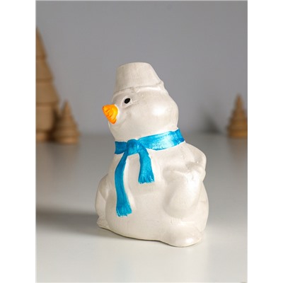 Фигурка гипс «Снеговик», 10×6 см, перламутр