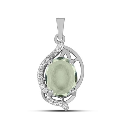 Подвеска, зеленый аметист, Маргарита