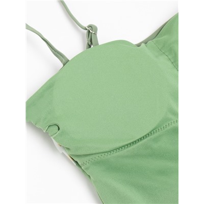 Купальник женский слитный MINAKU Basic, размер 44, зелёный