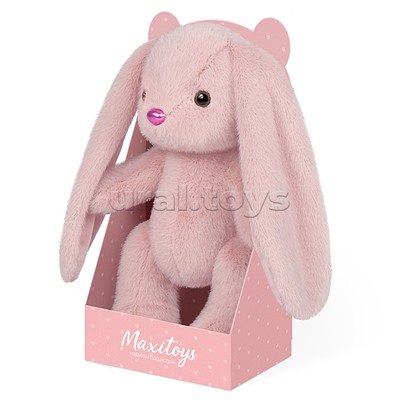 Зайка Розовый, 20 см, в коробке