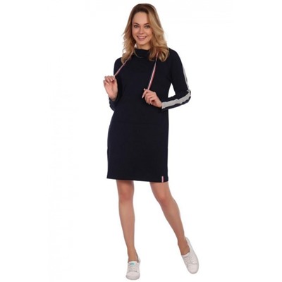 427 Платье из футера (Темно-синий_серый)