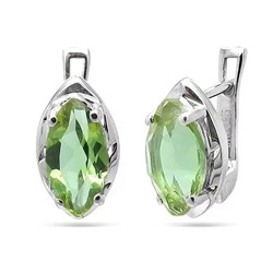 Серьги из серебра султанит, Ромбо