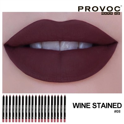 Provoc Полупермаментный гелевый карандаш для губ / 08 Wine Stained 7849