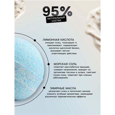 Бомбочка для ванн Добропаровъ с морской солью «лазурная волна» 110 г