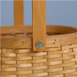 Корзина плетёная для хранения, 17×15×11.5 см, ручка h=12 см, секвойя, цвет натуральный