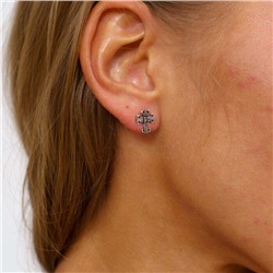 Серьги кресты готические маленькие, покрытие: посеребрение, арт.001.788