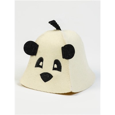 Шапка для бани и сауна «Панда», шерсть 100%, детская, «Добропаровъ»