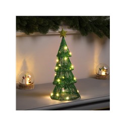 Светодиодная фигура «Ёлочка зелёная» 31×13×13 см, 20 LED, батарейки ААx2 (не в комплекте), свечение теплое белое