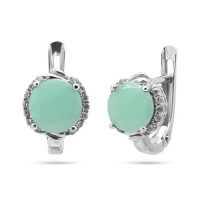 Серьги из серебра изумруд, SL-RIC46