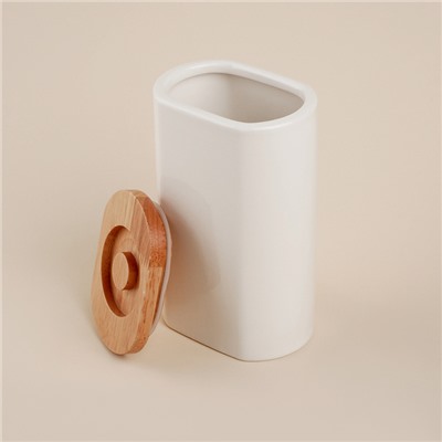 Банка для сыпучих SL Home «Тренто», 1 л,11×7.5×18.5 см, фарфор, белая