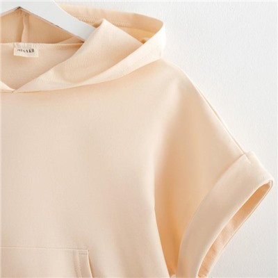 Пижама женская (худи, шорты) MINAKU: Polka-dot collection, бежевая, размер 46