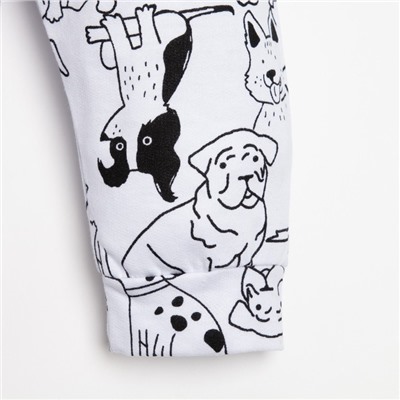 Ползунки-штанишки Крошка Я «Dogs», рост 62-68 см, цвет белый