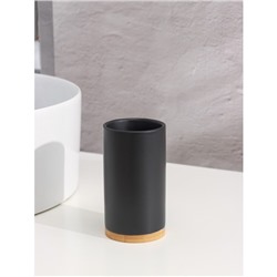 Аксессуары для ванной SAVANNA «Натура», 2 предмета: дозатор 400 мл, стакан, на подставке, чёрные