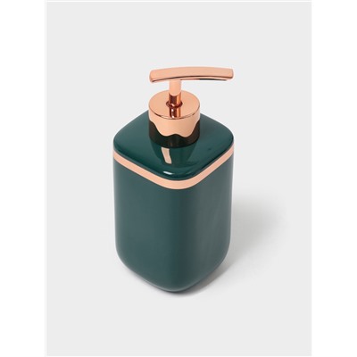 Набор аксессуаров для ванной комнаты Доляна «Богемия», 3 предмета, мыльница, дозатор, стакан, тёмно-зелёный