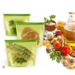 Силиконовый герметичный пакет-контейнер для хранения продуктов, 1 л