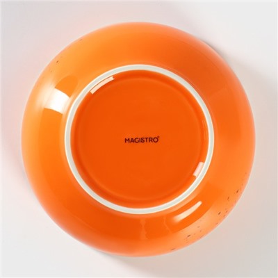 Салатник Magistro «Церера», 1.1 л, d=18.5 см, фарфор, оранжевый