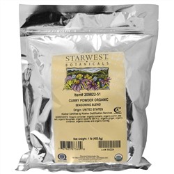 Starwest Botanicals, Органический порошок карри, 453,6 г (1 фунт)