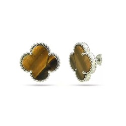 Серьги из серебра тигровый глаз, МЦВ2045