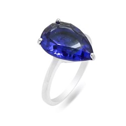 Кольцо из серебра танзанит выращ., SL-RS-2270