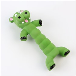 Игрушка пищащая для собак из латекса «Корова», 21 см, зелёная