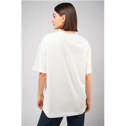 Женская футболка оверсайз из футера двухнитки Happyfox