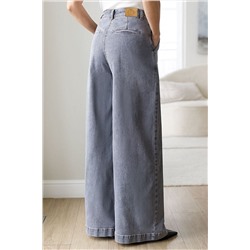 Широкие джинсы с защипами из эластичного денима VILATTE, 1230655