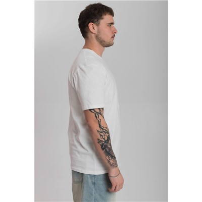 Футболка из кулирки с декоративной отстрочкой и принтом М125059Пм